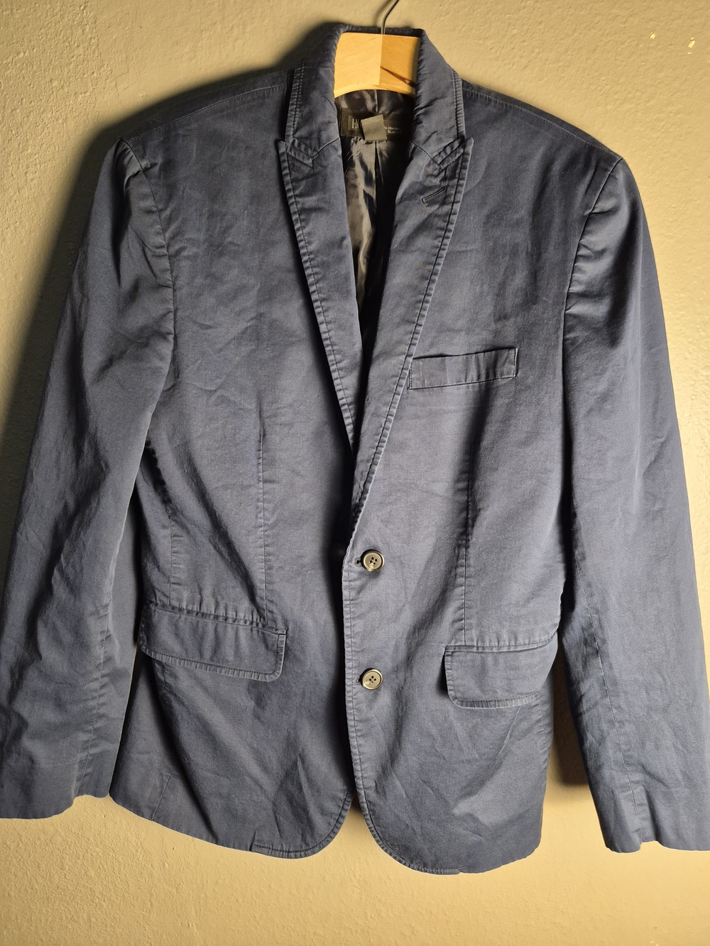 INC International Concepts Navy Cotton Sport Coat Blazer